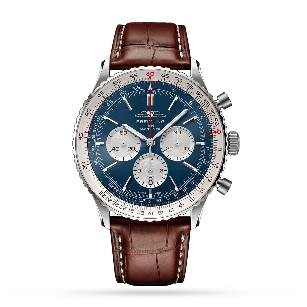 Navitimer B01 Chronograph 46 | 46mm, Alligator Leather, Blue Dial