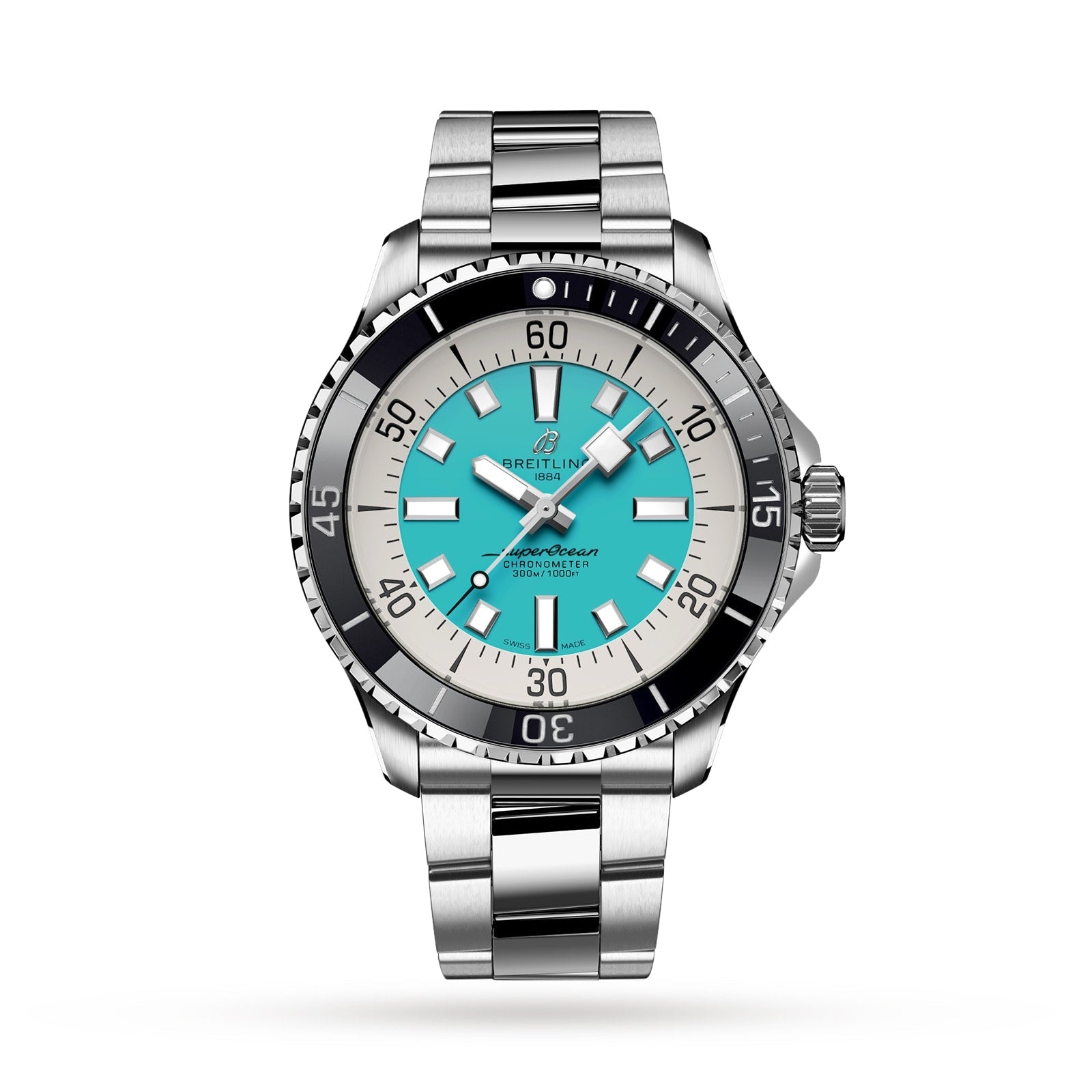 Superocean Automatic 44 | 44mm, Stainless Steel, Turquoise Dial