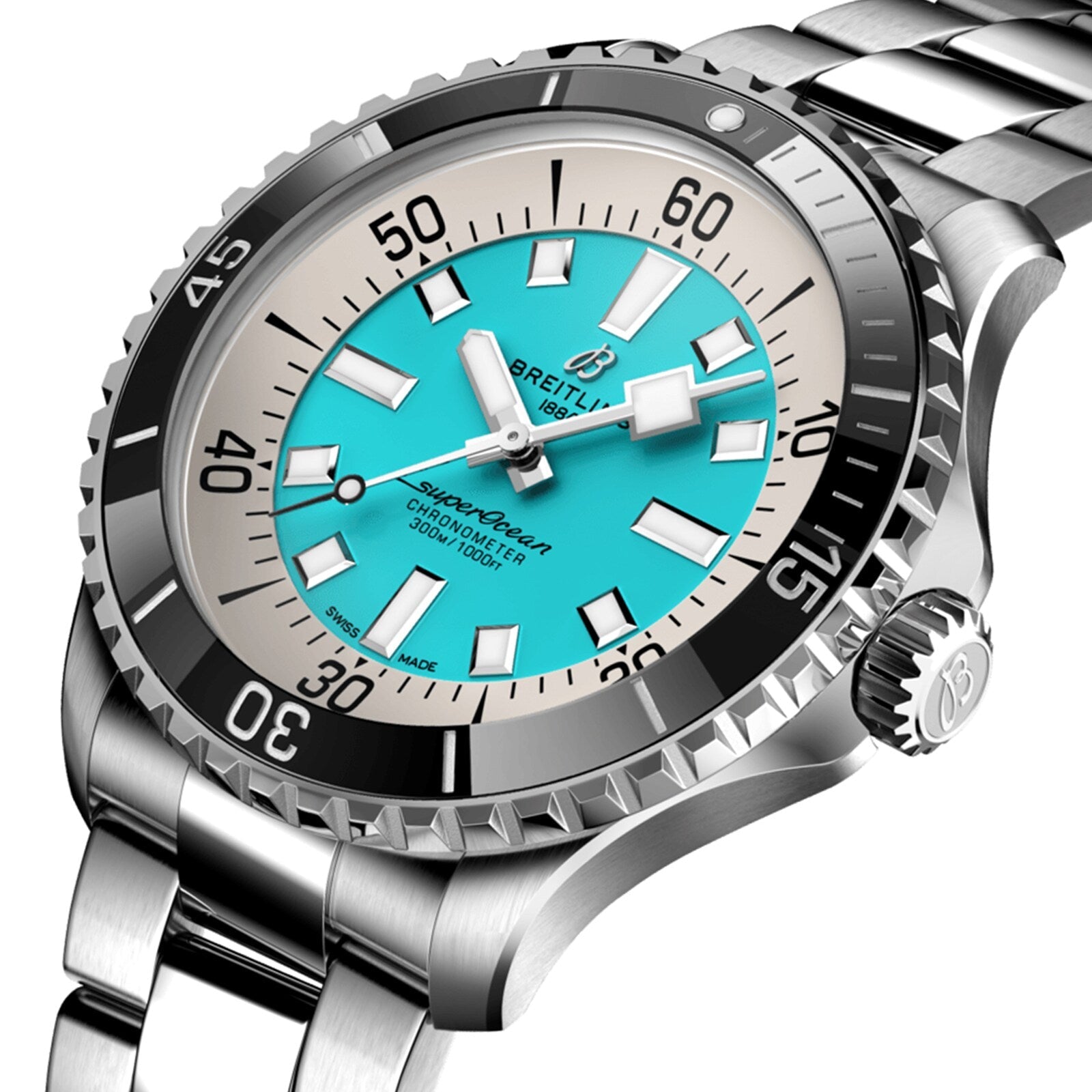 Superocean Automatic 44 | 44mm, Stainless Steel, Turquoise Dial