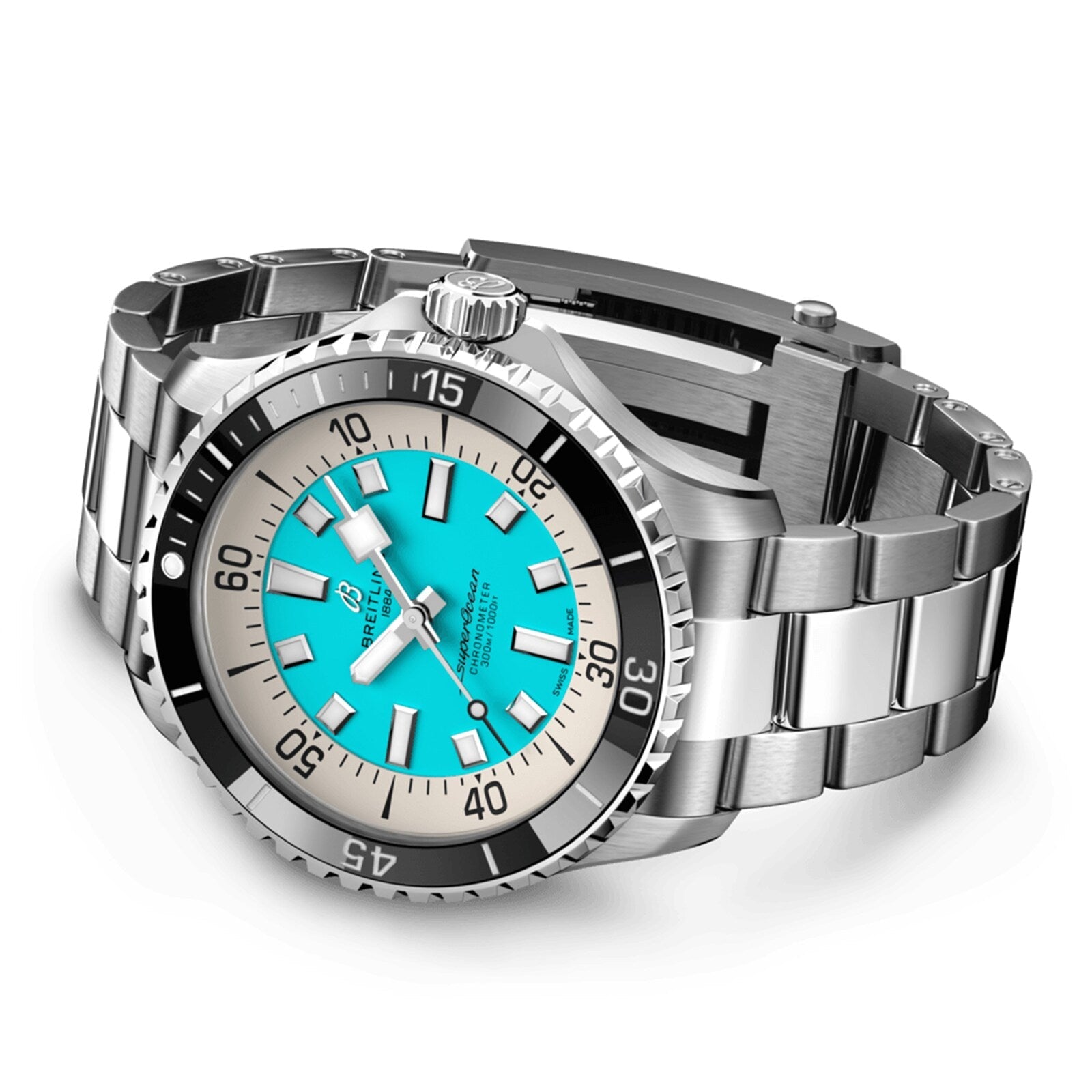 Superocean Automatic 44 | 44mm, Stainless Steel, Turquoise Dial