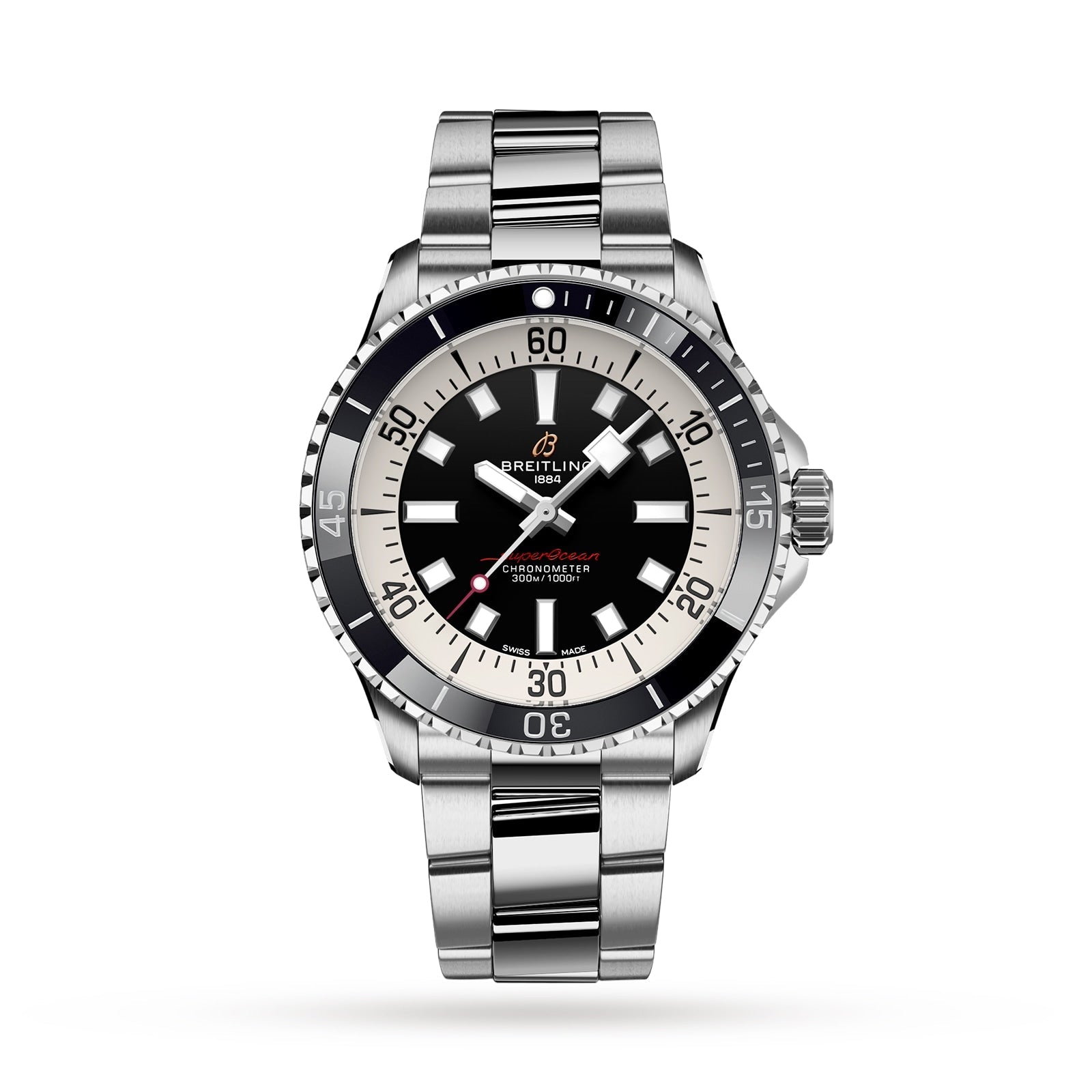 Superocean Automatic 42 | 42mm, Stainless Steel, Black Dial, Black Bezel