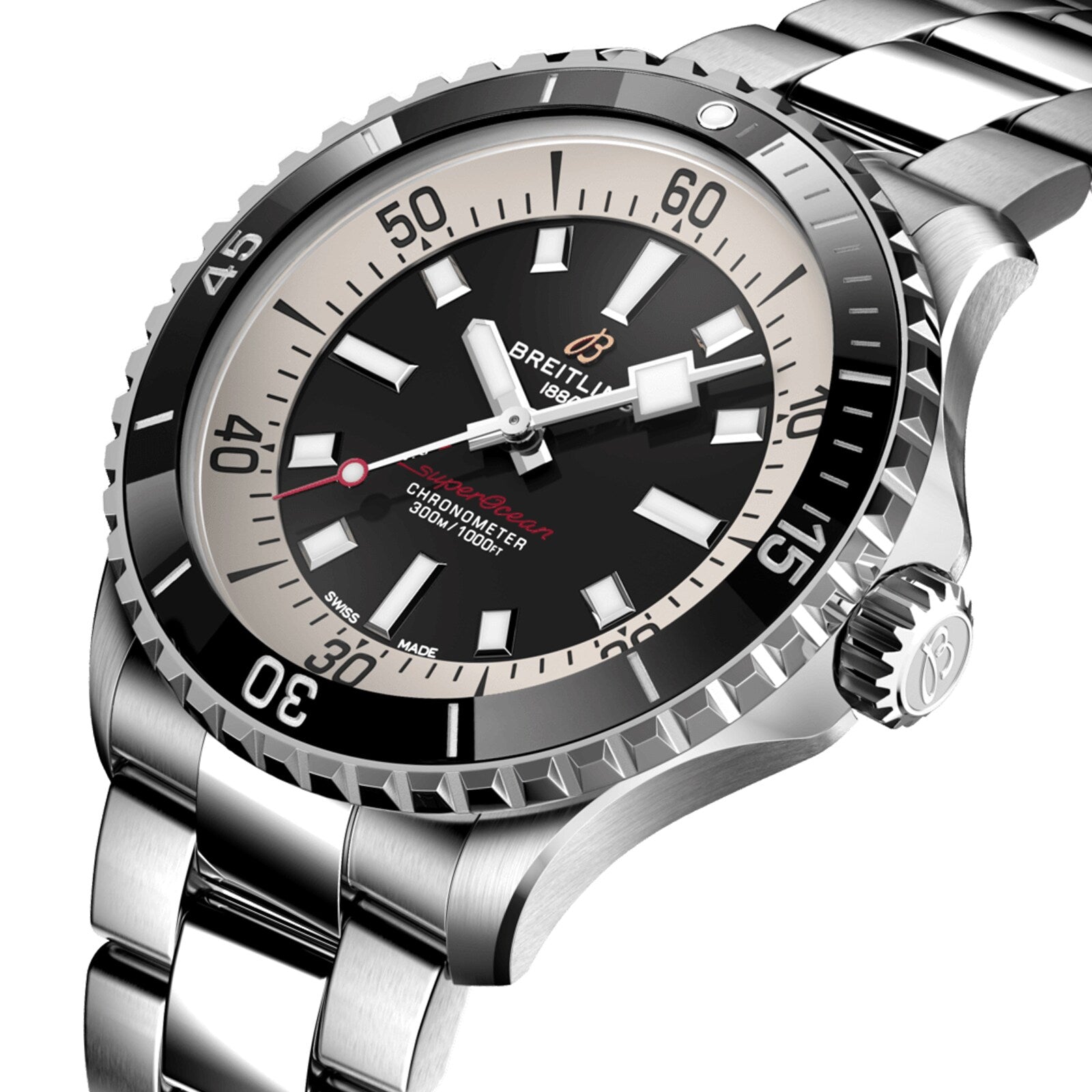 Superocean Automatic 42 | 42mm, Stainless Steel, Black Dial, Black Bezel