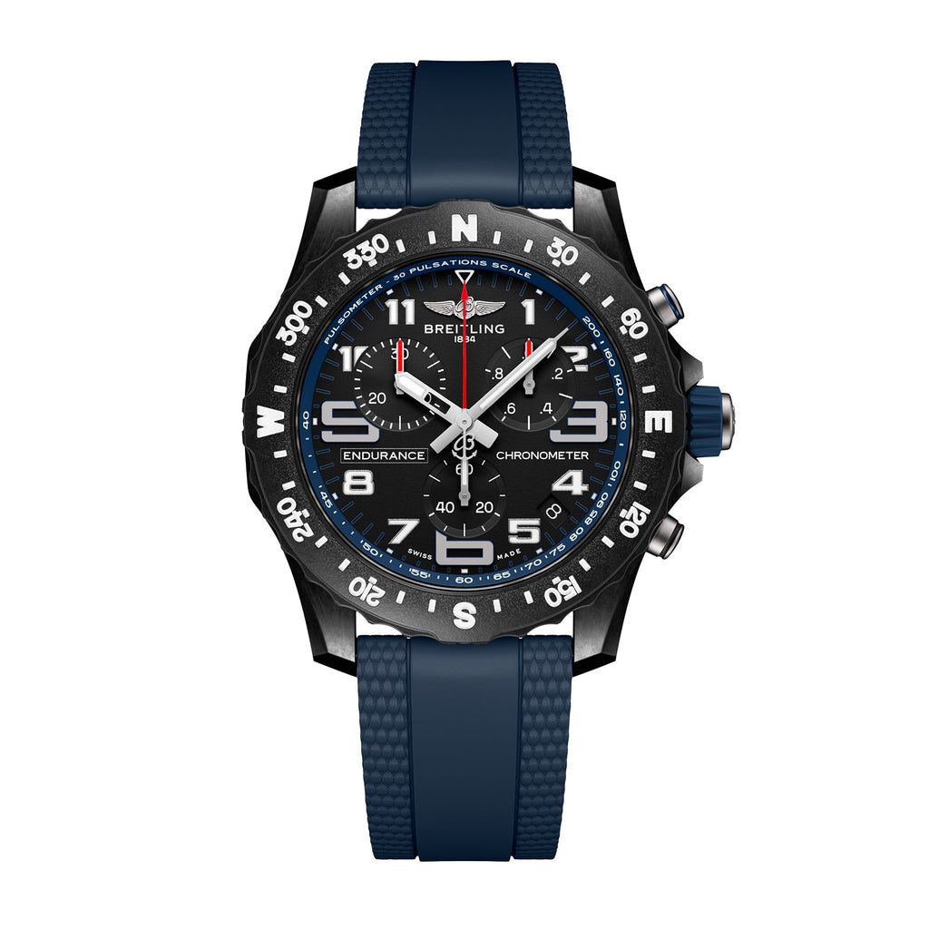 Endurance Pro 44 | 44mm, Blue Rubber, Black Dial