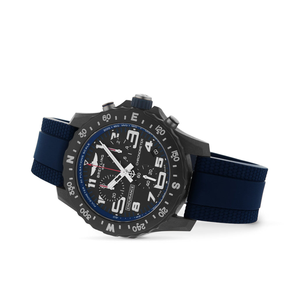 Endurance Pro 44 | 44mm, Blue Rubber, Black Dial
