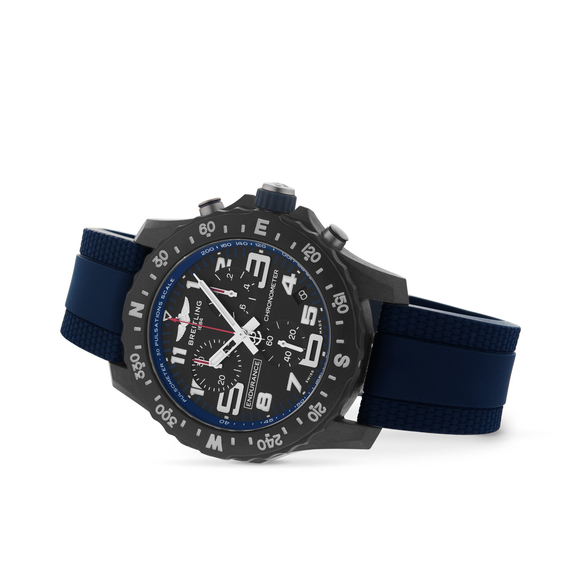 Endurance Pro 44 | 44mm, Blue Rubber, Black Dial