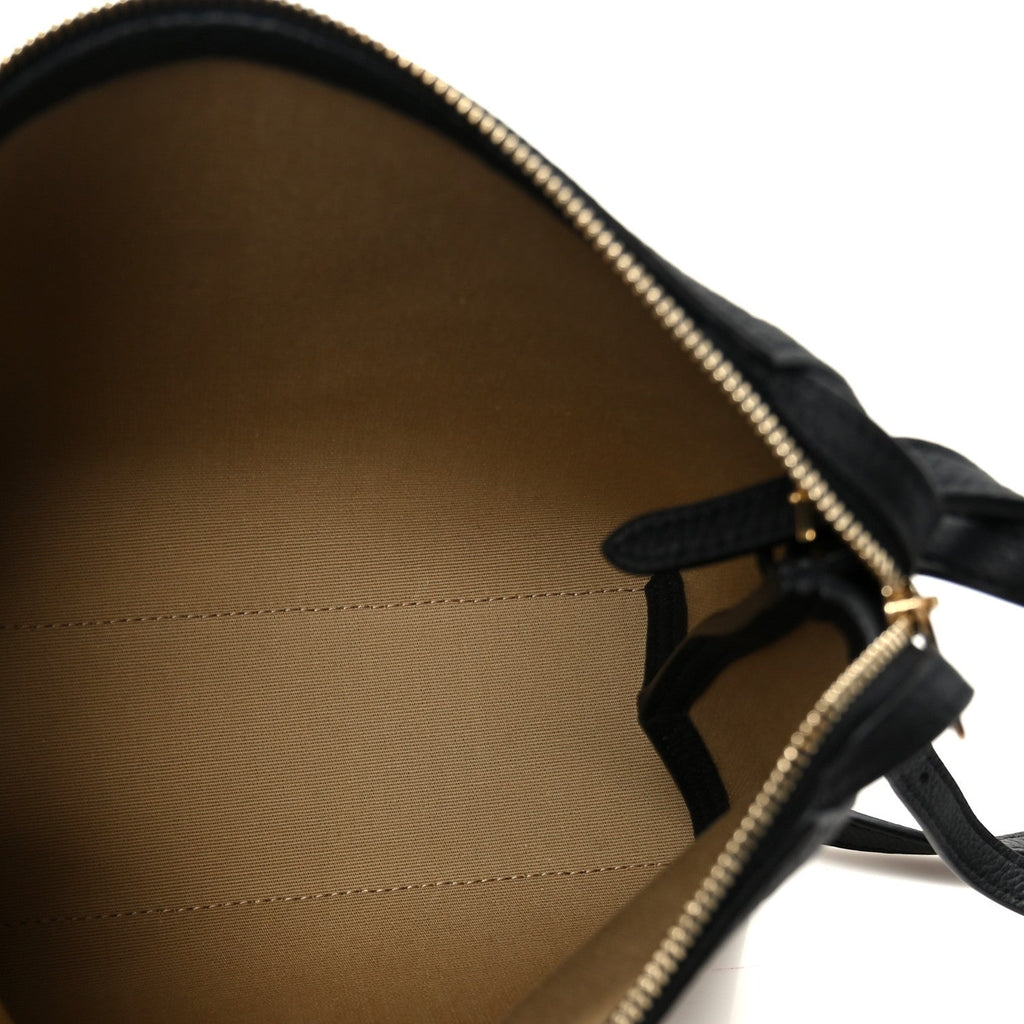 Canvas Calfskin Medium Lina Crossbody Bag Black Honey