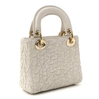 Lambskin Gathered Mini Lady Dior White