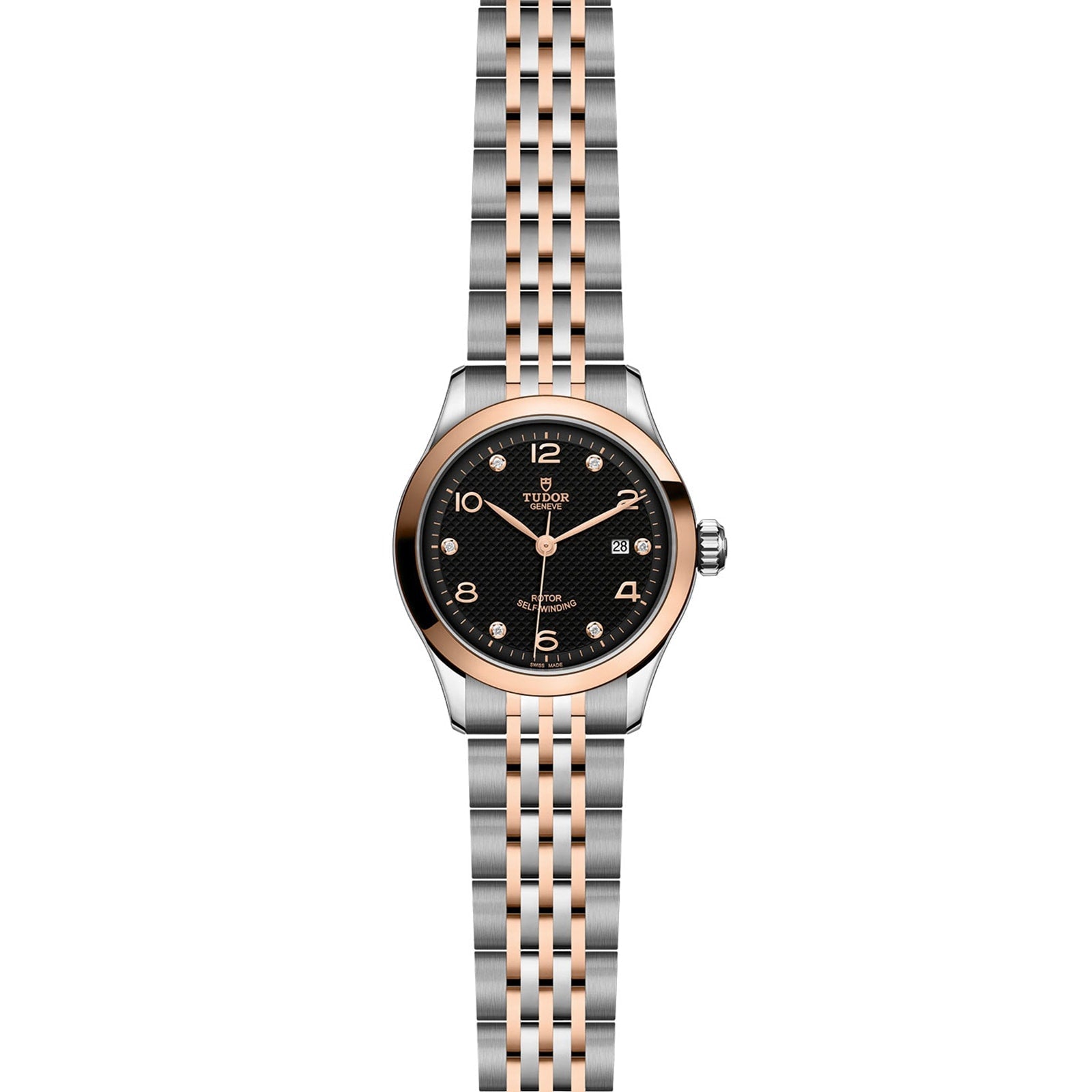1926 | 28mm, Two-Tone Stainless Steel & 18K Rose Gold, Black Dial