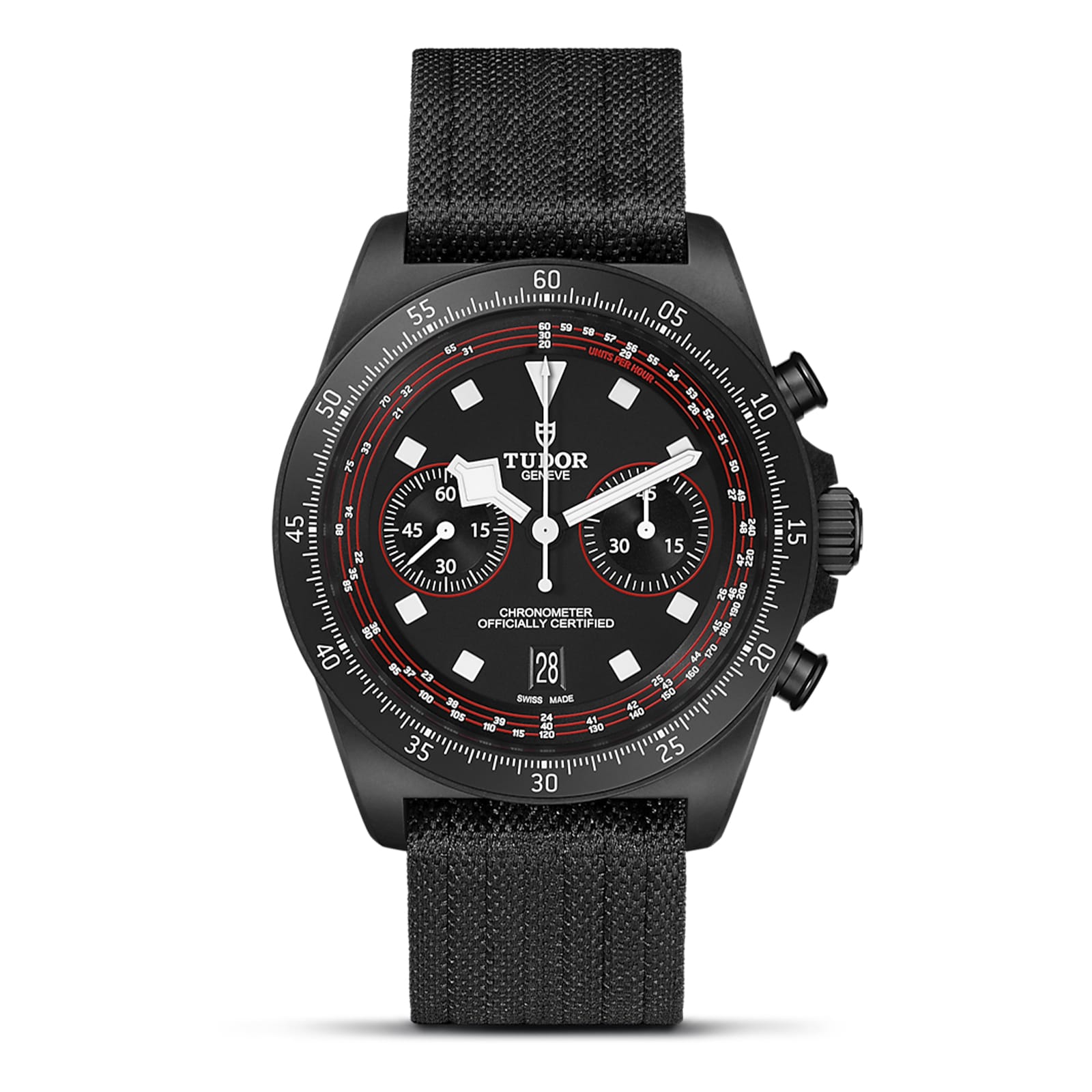 Pelagos FXD Chrono | 43mm, Fabric Strap, Black Dial