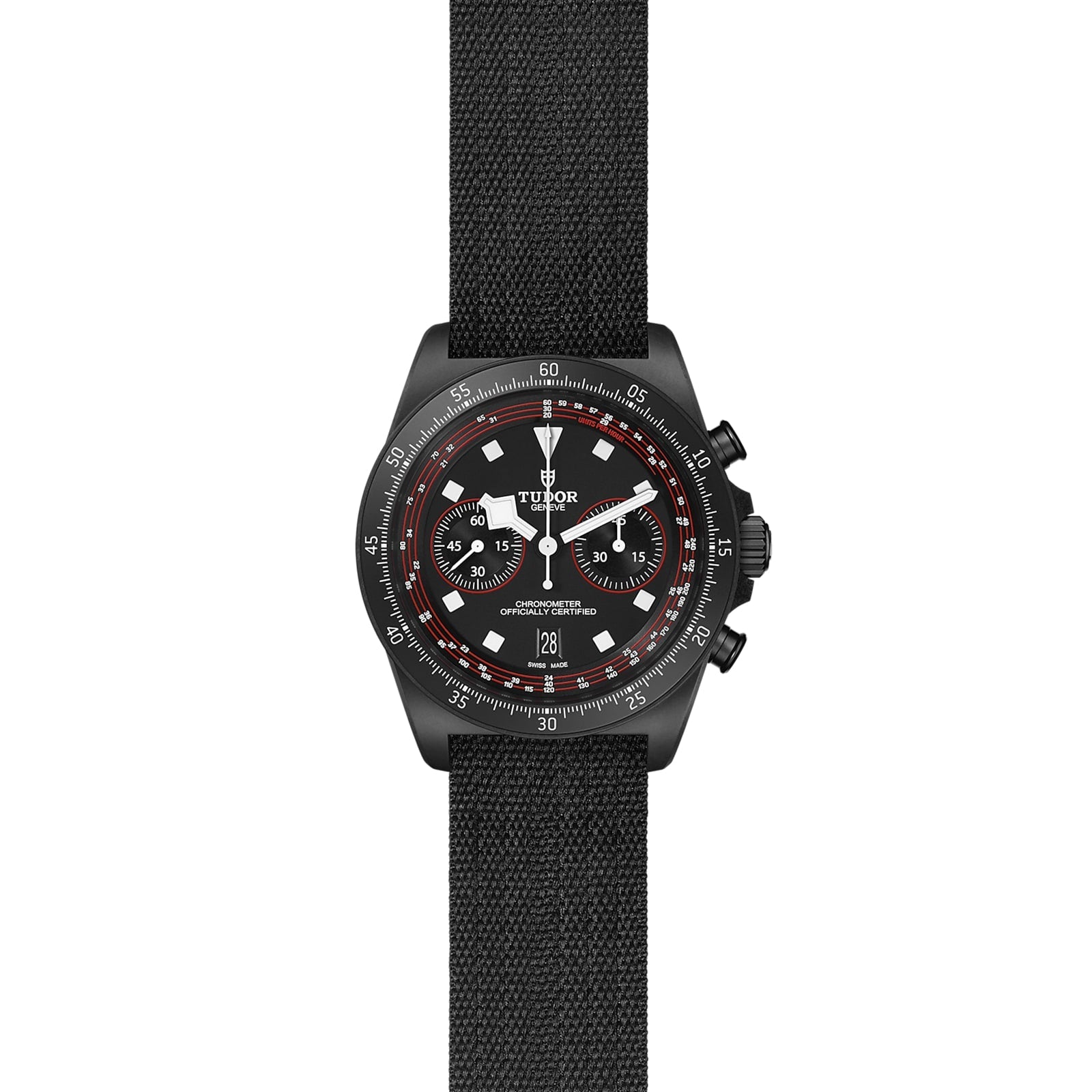 Pelagos FXD Chrono | 43mm, Fabric Strap, Black Dial