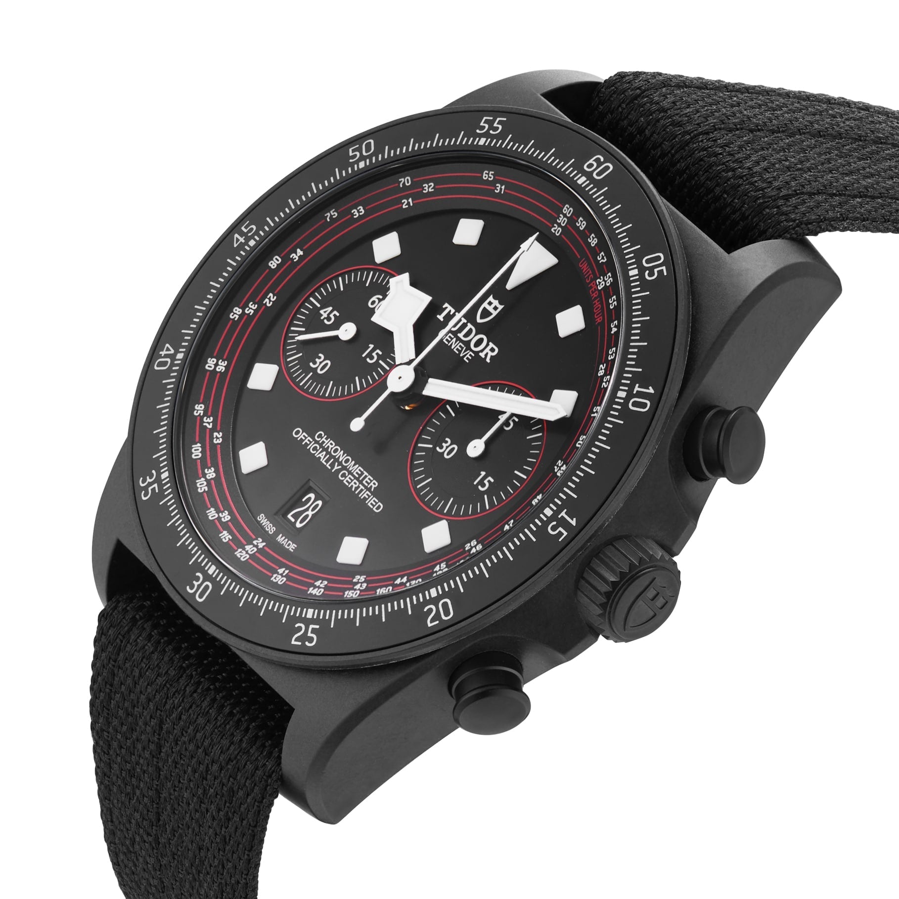 Pelagos FXD Chrono | 43mm, Fabric Strap, Black Dial