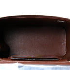 Lambskin Quilted Small Top Handle Vanity Case With Chain Dark Brown