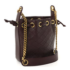 Lambskin Carre Quilted Cassandre Small Bucket Bag Hot Wine