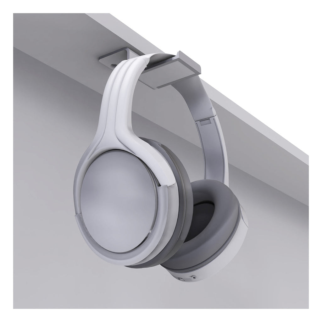 Kanto HH Steel Under Desk Headphone Hook (White)