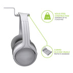 Kanto HH Steel Under Desk Headphone Hook (White)
