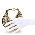 Fabric Jacquard FF 1974 Nano Fendigraphy Hobo Charm Beige