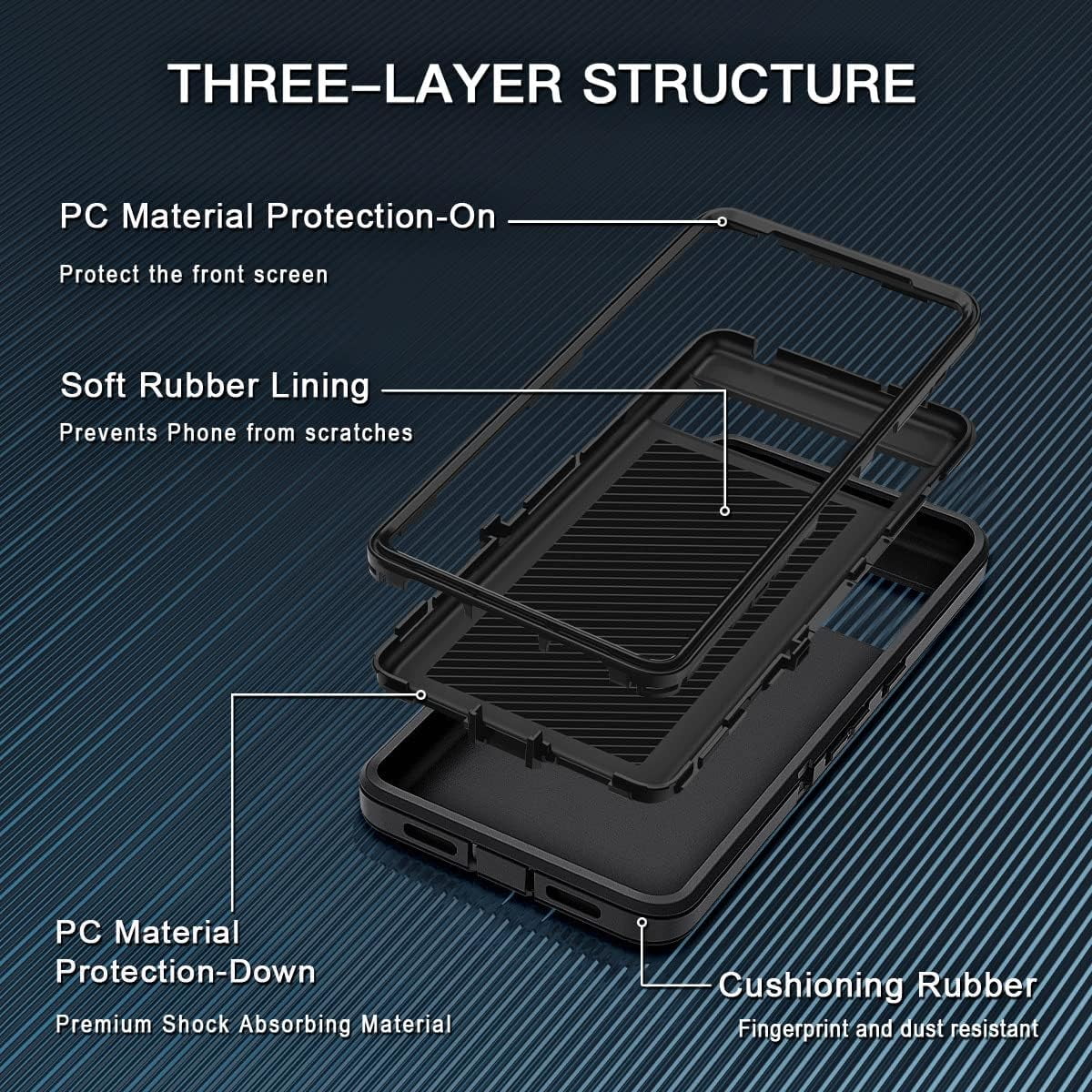 Entronix Bundle Compatible with Pixel 7a - Heavy Duty Case & 2 Clear Screen Protectors