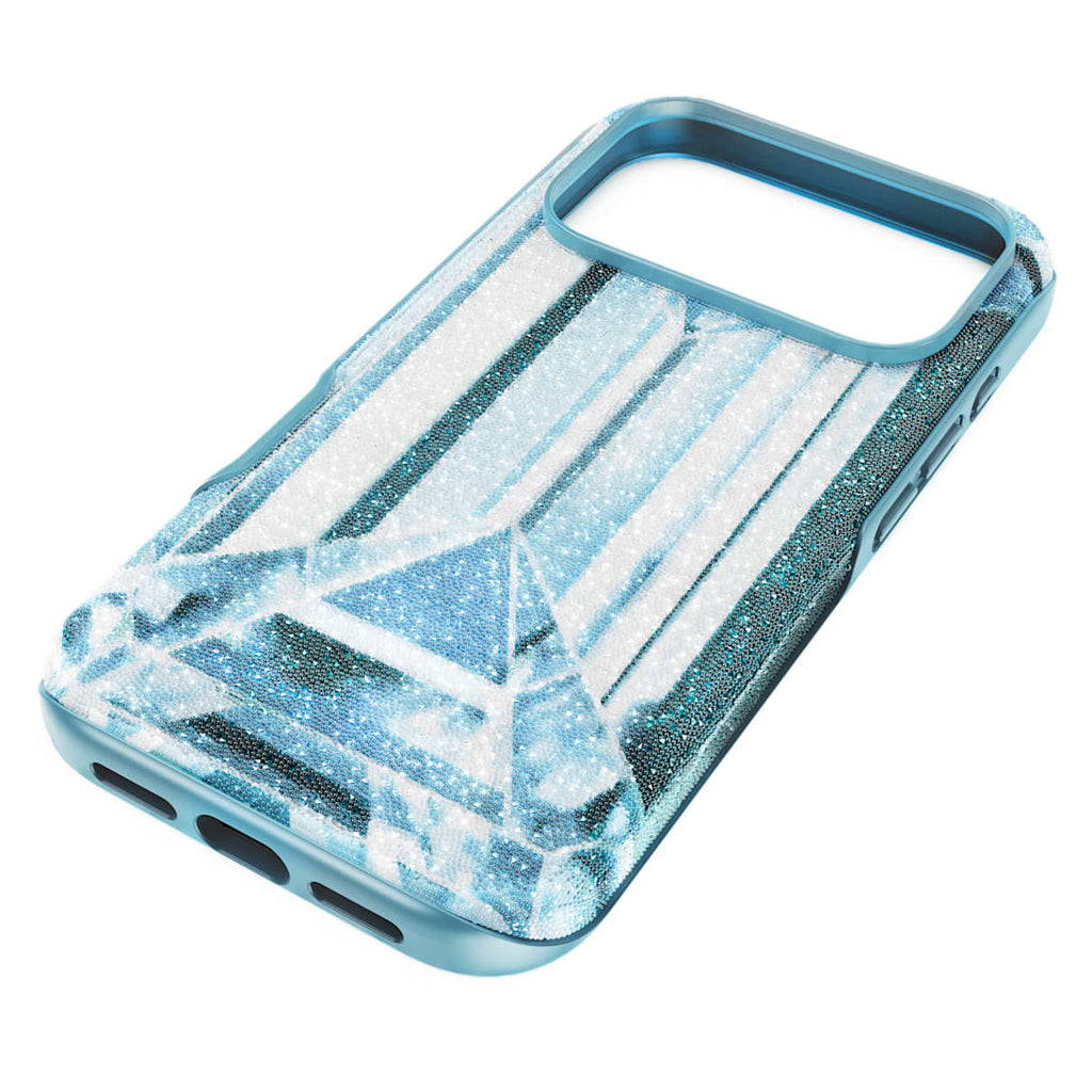 High smartphone case, Crystal effect, iPhone 17 Pro, Blue