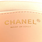 Shiny Crumpled Calfskin Quilted Small Wavy CC Hobo White