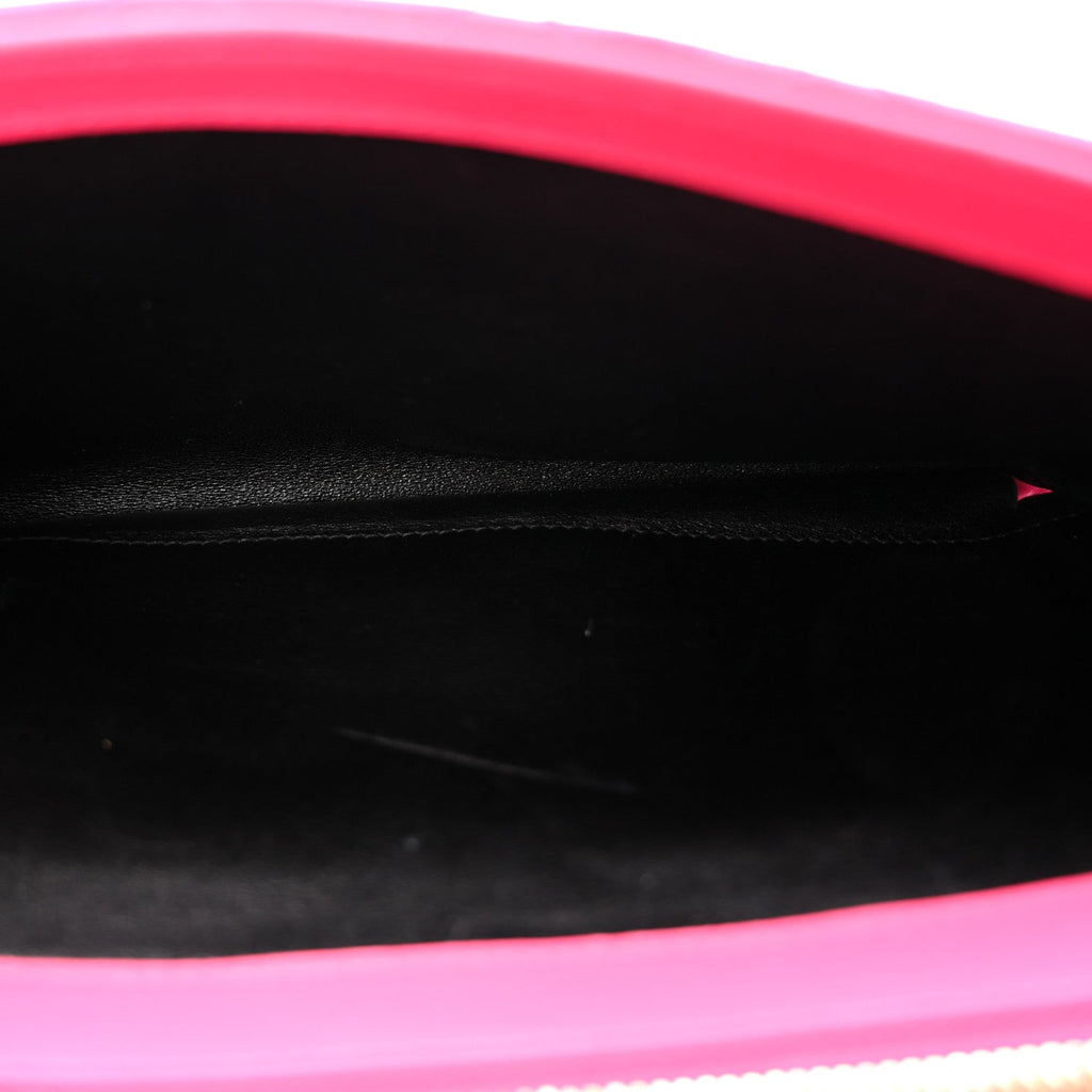 Satin Mixed Matelasse Triquilt Monogram Chain Wallet Guava