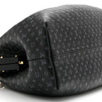 Calfskin Nanogram Embossed Clutch Black