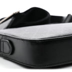 GG Supreme Monogram Azalea Calfskin Retro Interlocking G Wristlet Shoulder Bag Black
