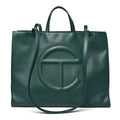 Vegan Leather Large Shopping Bag Dark Olive