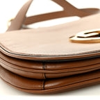 Roxy Calfskin Web Medium Blondie Shoulder Flap Bag Cuir