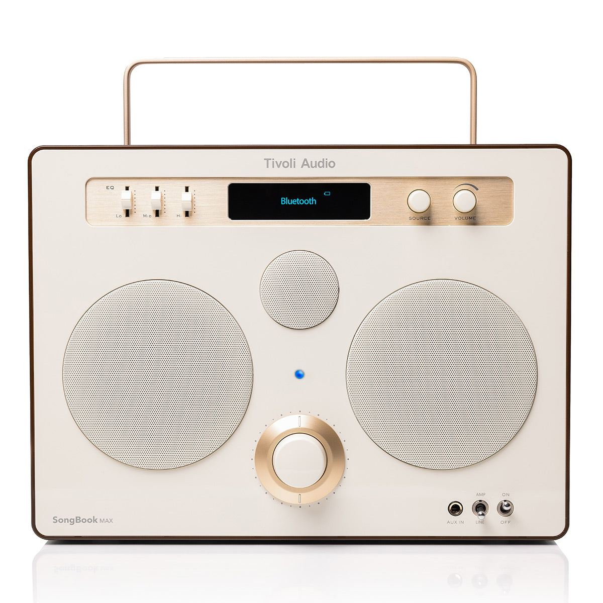 Tivoli Audio Songbook MAX Bluetooth Speaker with Built-In Pre-Amp and Carrying Handle (Cream/Brown)