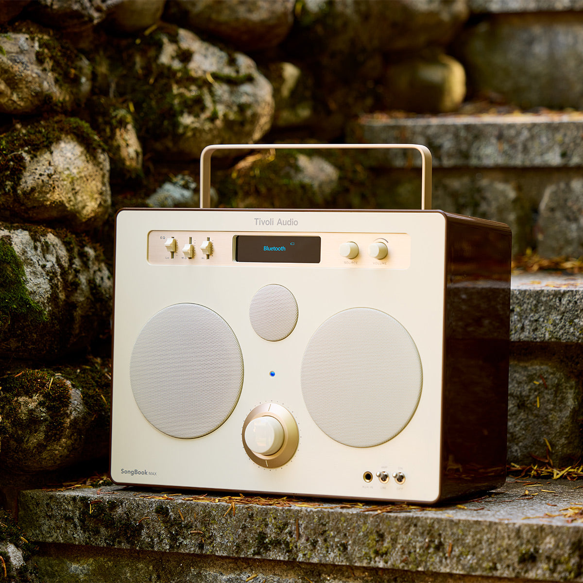 Tivoli Audio Songbook MAX Bluetooth Speaker with Built-In Pre-Amp and Carrying Handle (Cream/Brown)