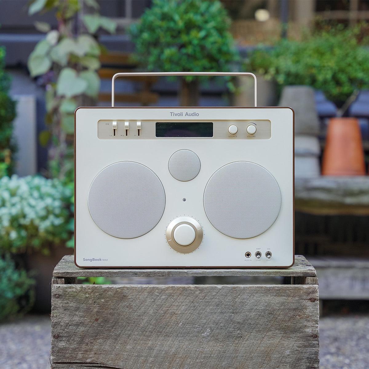 Tivoli Audio Songbook MAX Bluetooth Speaker with Built-In Pre-Amp and Carrying Handle (Cream/Brown)