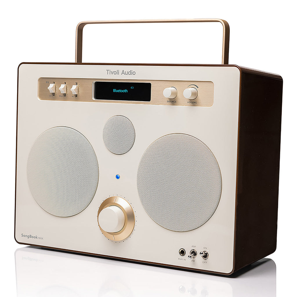 Tivoli Audio Songbook MAX Bluetooth Speaker with Built-In Pre-Amp and Carrying Handle (Cream/Brown)