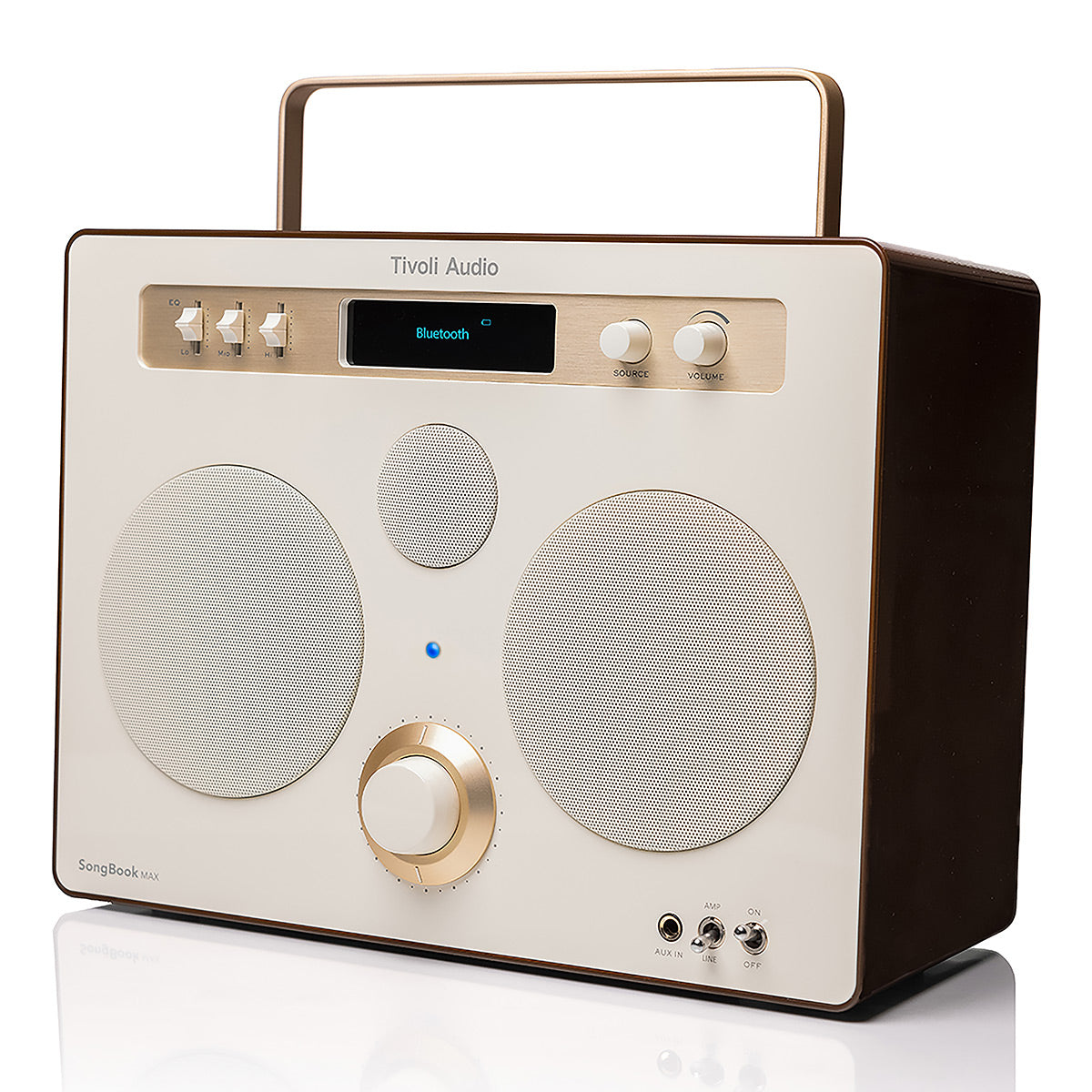 Tivoli Audio Songbook MAX Bluetooth Speaker with Built-In Pre-Amp and Carrying Handle (Cream/Brown)