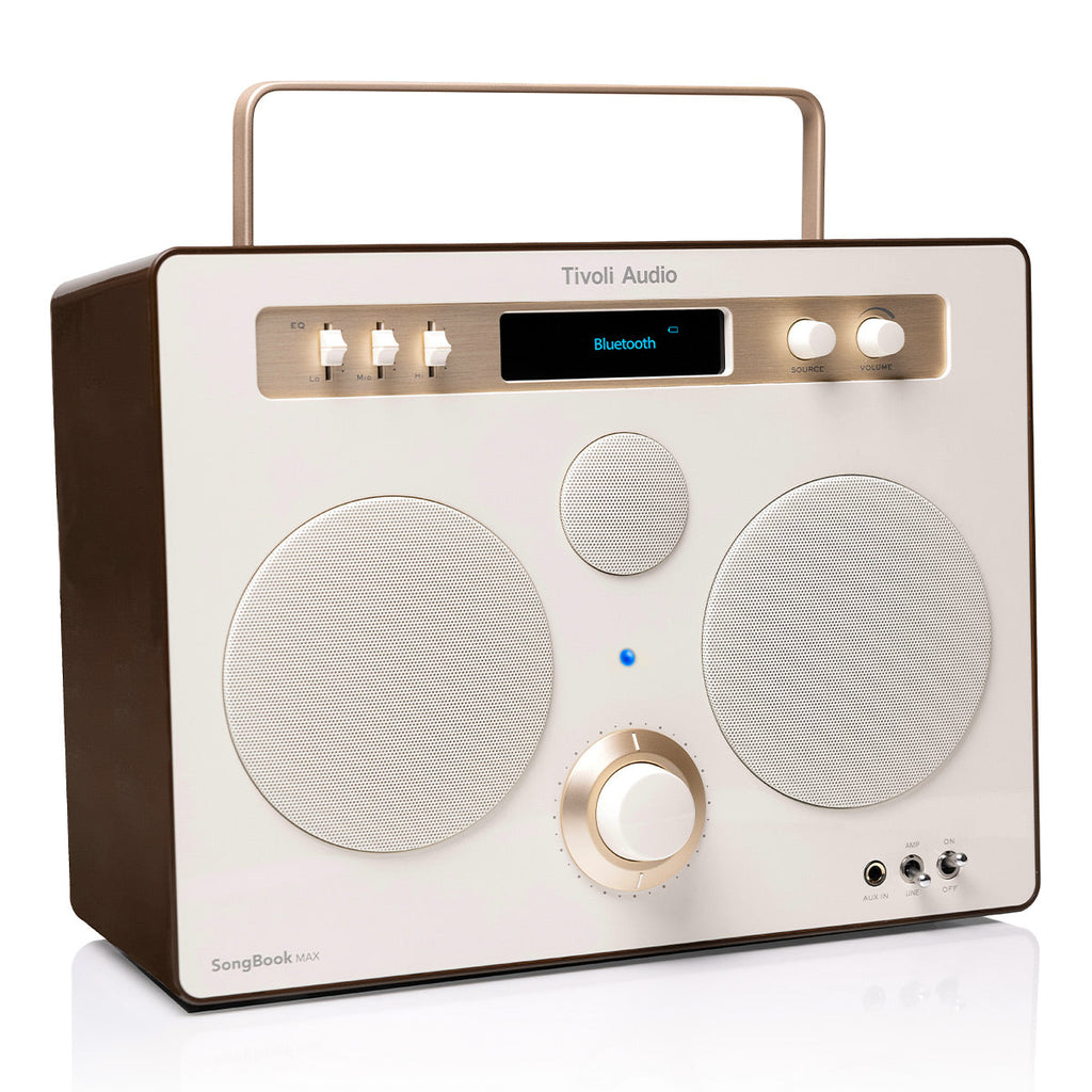 Tivoli Audio Songbook MAX Bluetooth Speaker with Built-In Pre-Amp and Carrying Handle (Cream/Brown)