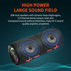2 in 1 Magnetic Dual Splittable Bluetooth Speaker, IPX6 Waterproof Split Portable Wireless Speaker with 20W Loud Stereo Sound ,Bluetooth V5.3, 24H Playtime, Multiple pairing for Home