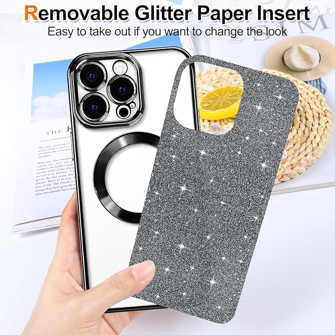 Entronix [Magnetic] Case Compatible with iPhone 15 Pro - [Clear Back] Luxury Glossy Cover