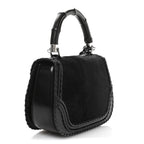 Pony Hair New Bamboo Medium Top Handle Bag Black