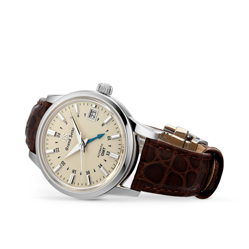 Automatic GMT Elegance | 39mm, Crocodile Leather, Ivory Dial