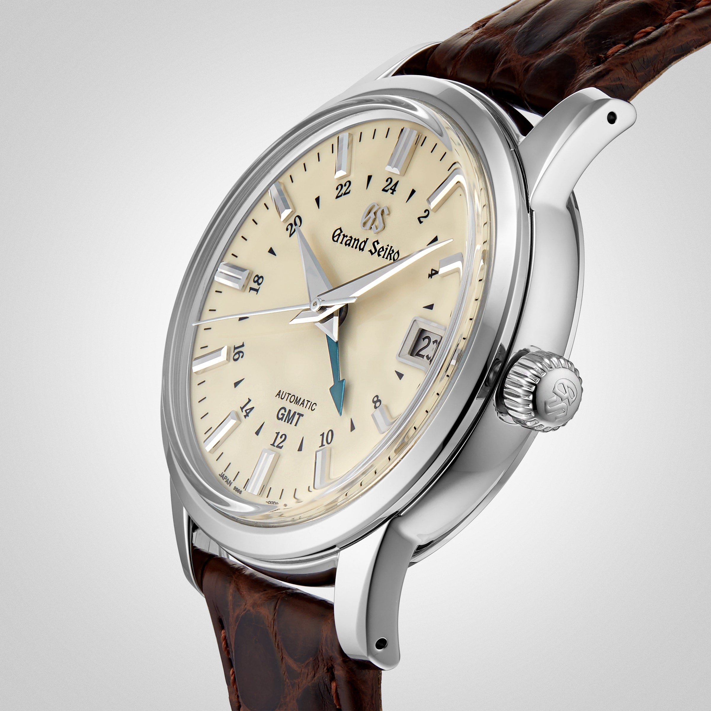 Automatic GMT Elegance | 39mm, Crocodile Leather, Ivory Dial