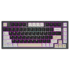 YZ75 75% Hot Swappable Wireless Gaming Mechanical Keyboard, RGB Backlights, BT5.0/2.4G/USB-C, Dye Sub PBT Keycaps for Linux/Win/Mac -black-Gateron Red Switch