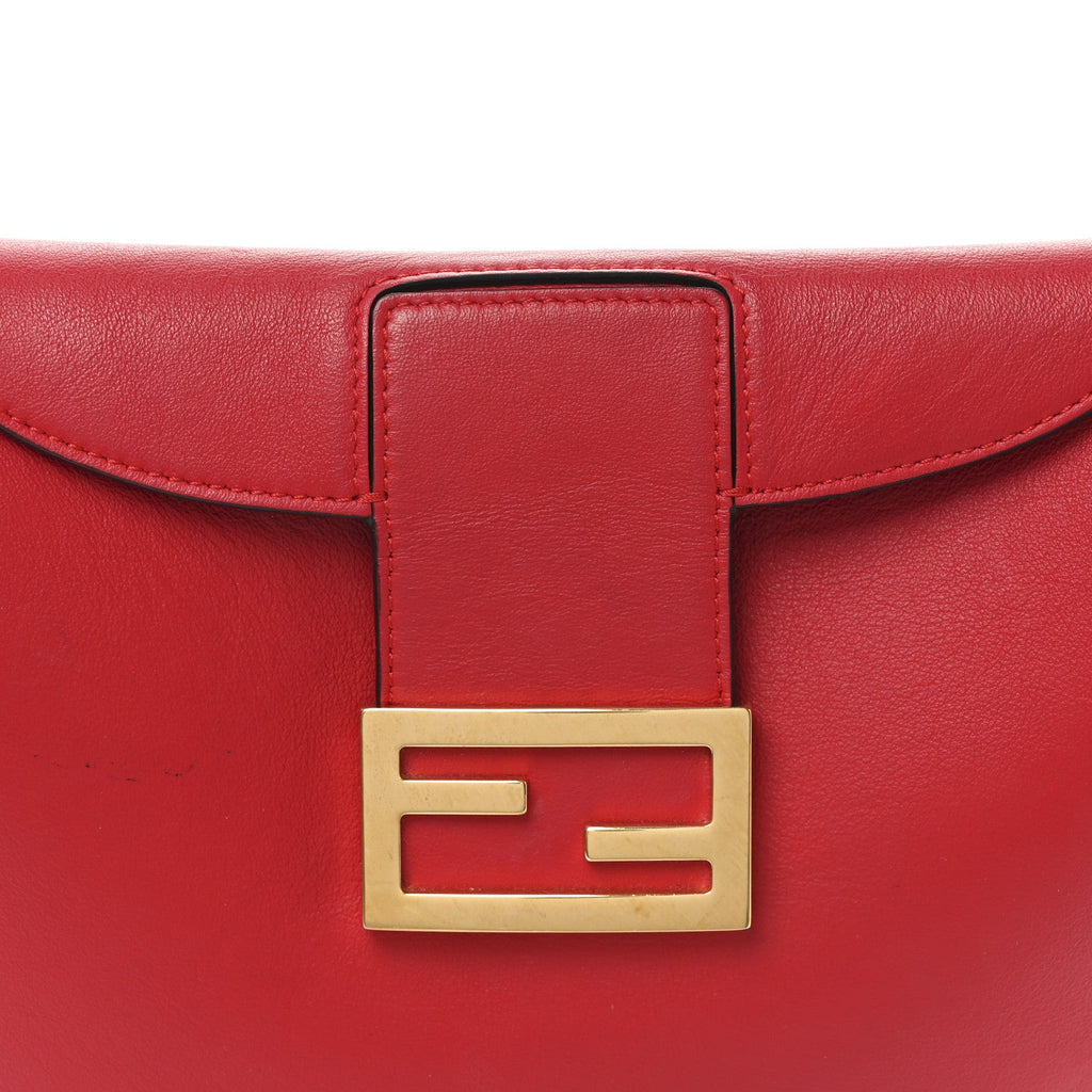 Vitello Grace Suede Small Croissant Hobo Rosso Cardinale