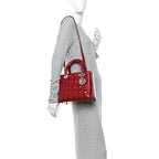 Patent Cannage Medium Lady Dior Red
