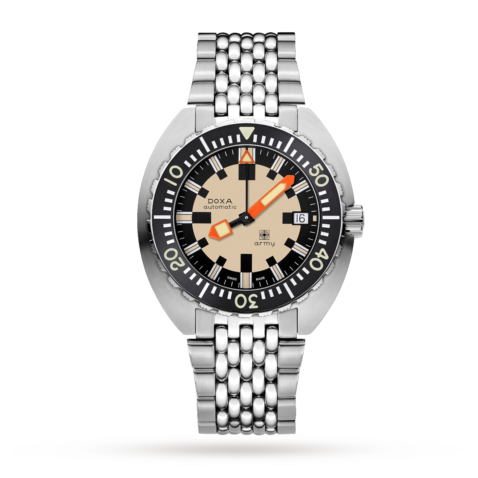 DOXA Army Stainless Steel | 42.5mm, Stainless Steel, Beige Dial