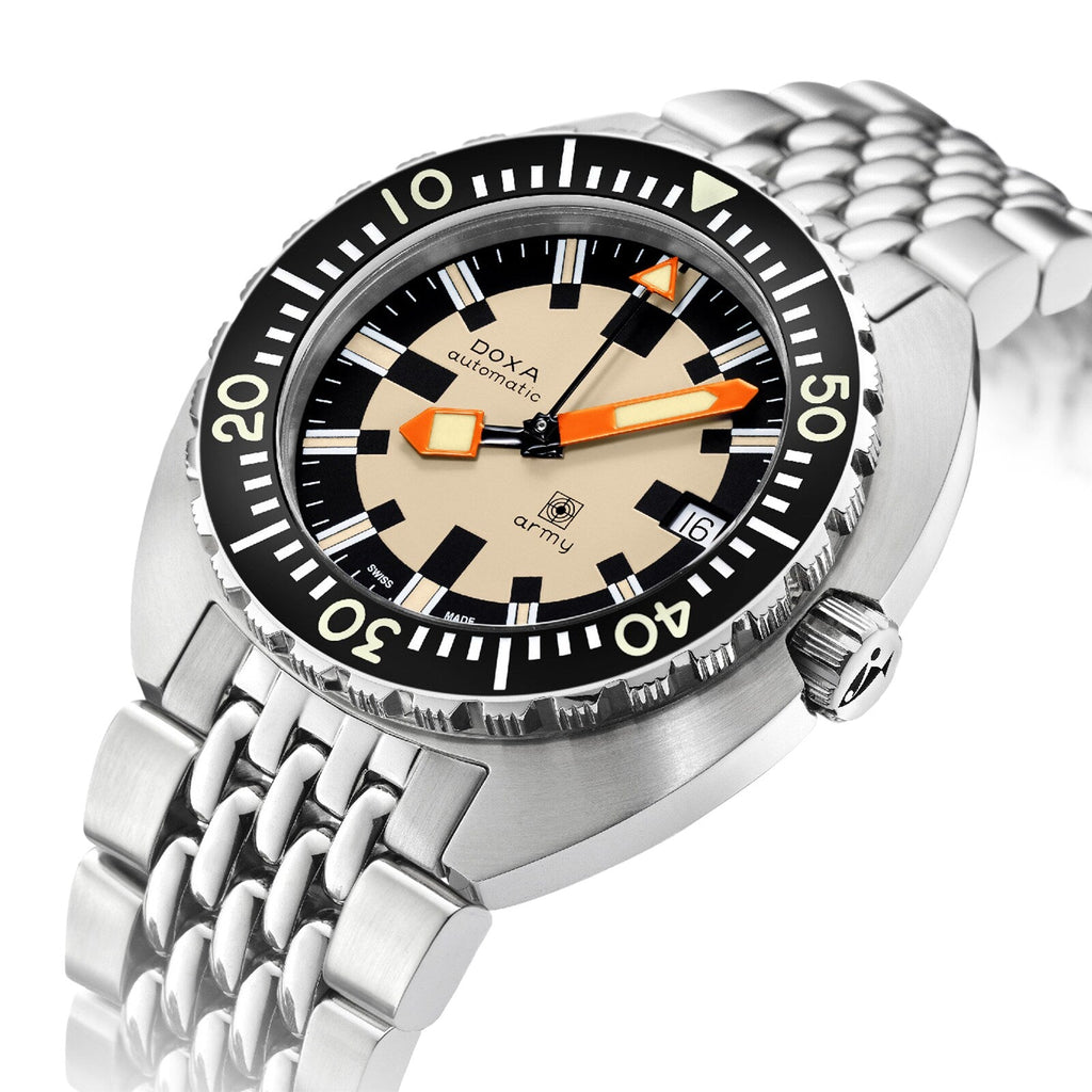 DOXA Army Stainless Steel | 42.5mm, Stainless Steel, Beige Dial