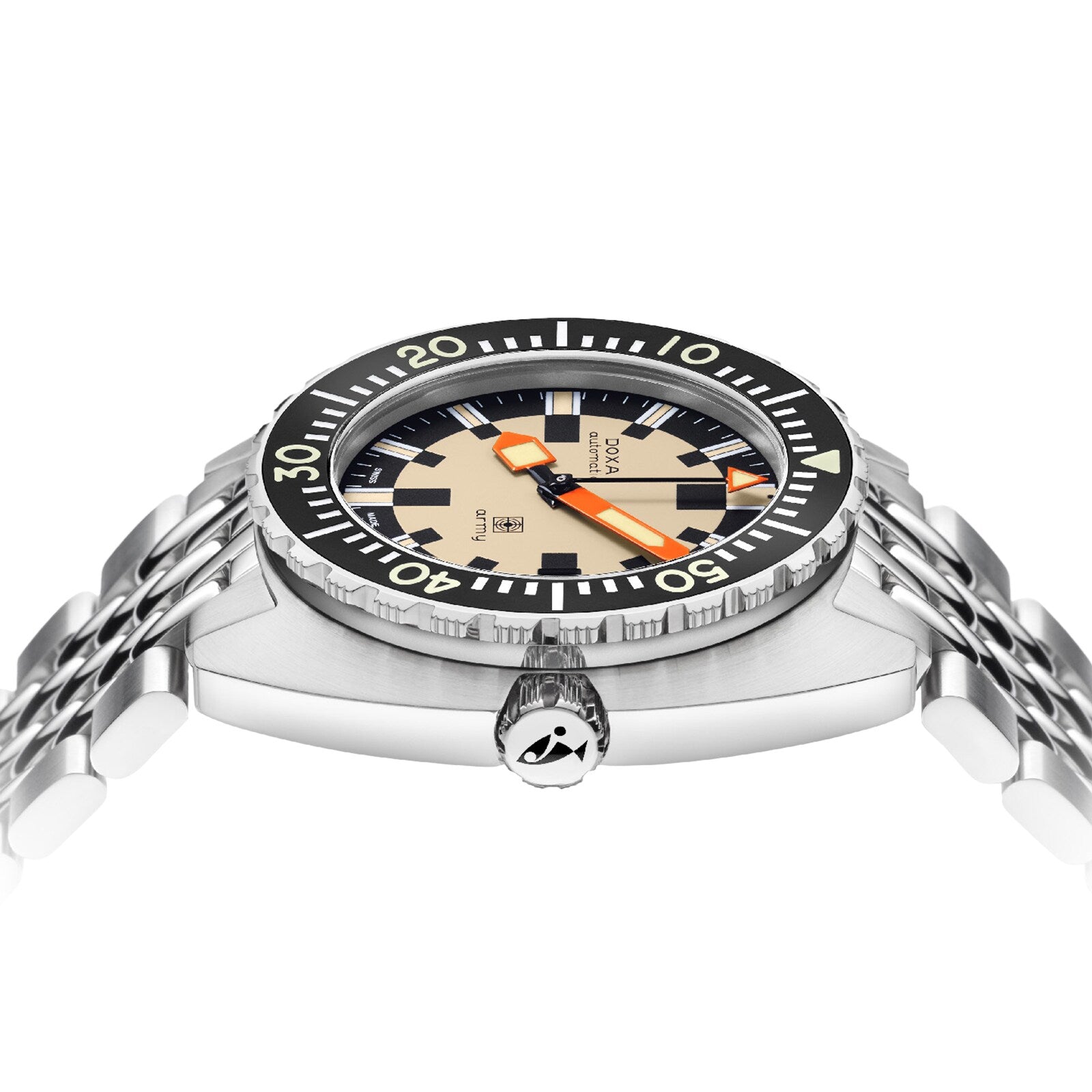 DOXA Army Stainless Steel | 42.5mm, Stainless Steel, Beige Dial