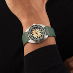 DOXA Army Bronze | 42.5mm, Steel, Green Rubber, Beige Dial