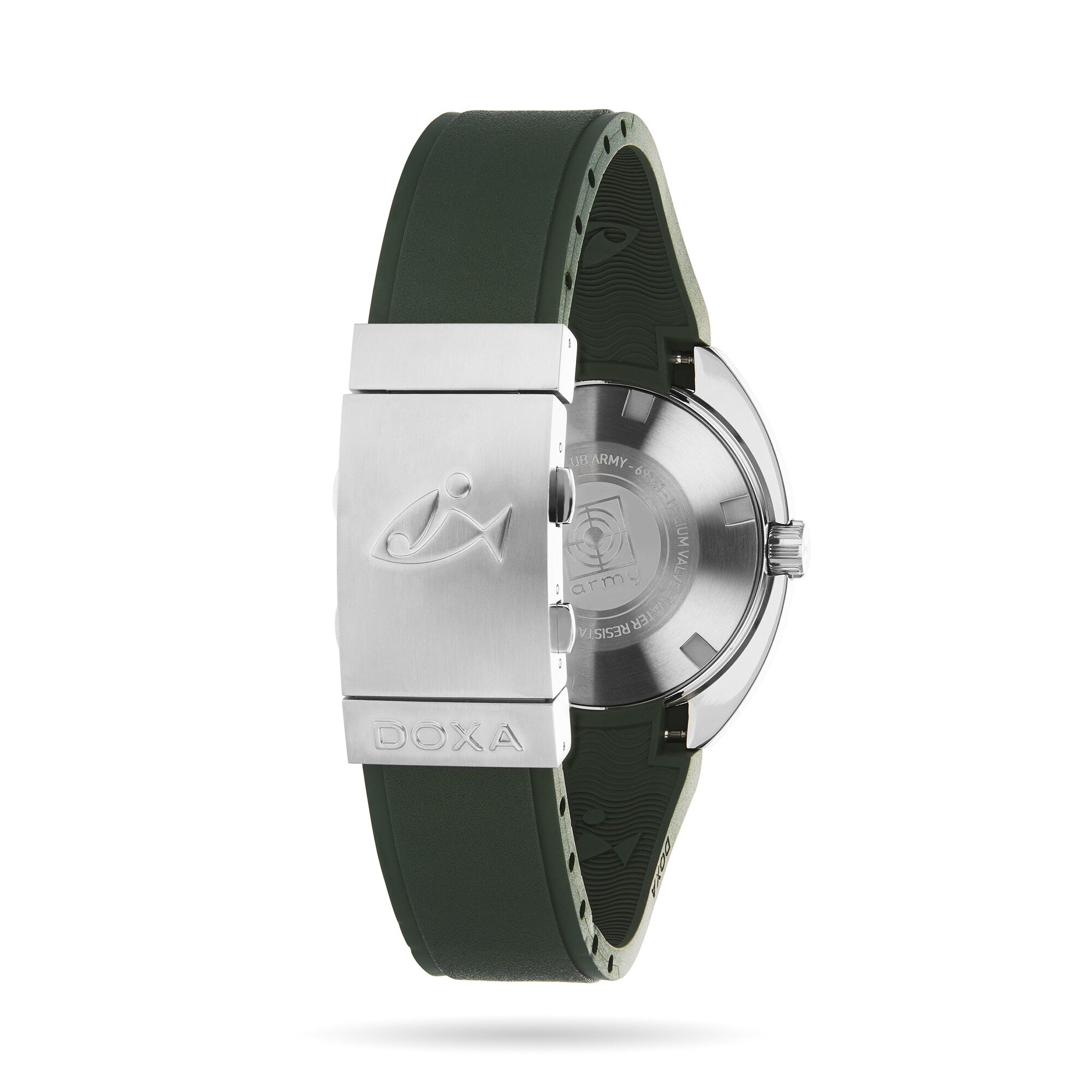 DOXA Army Bronze | 42.5mm, Steel, Green Rubber, Beige Dial