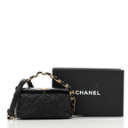 Crumpled Lambskin Quilted Small CC Links Shoulder Bag Black