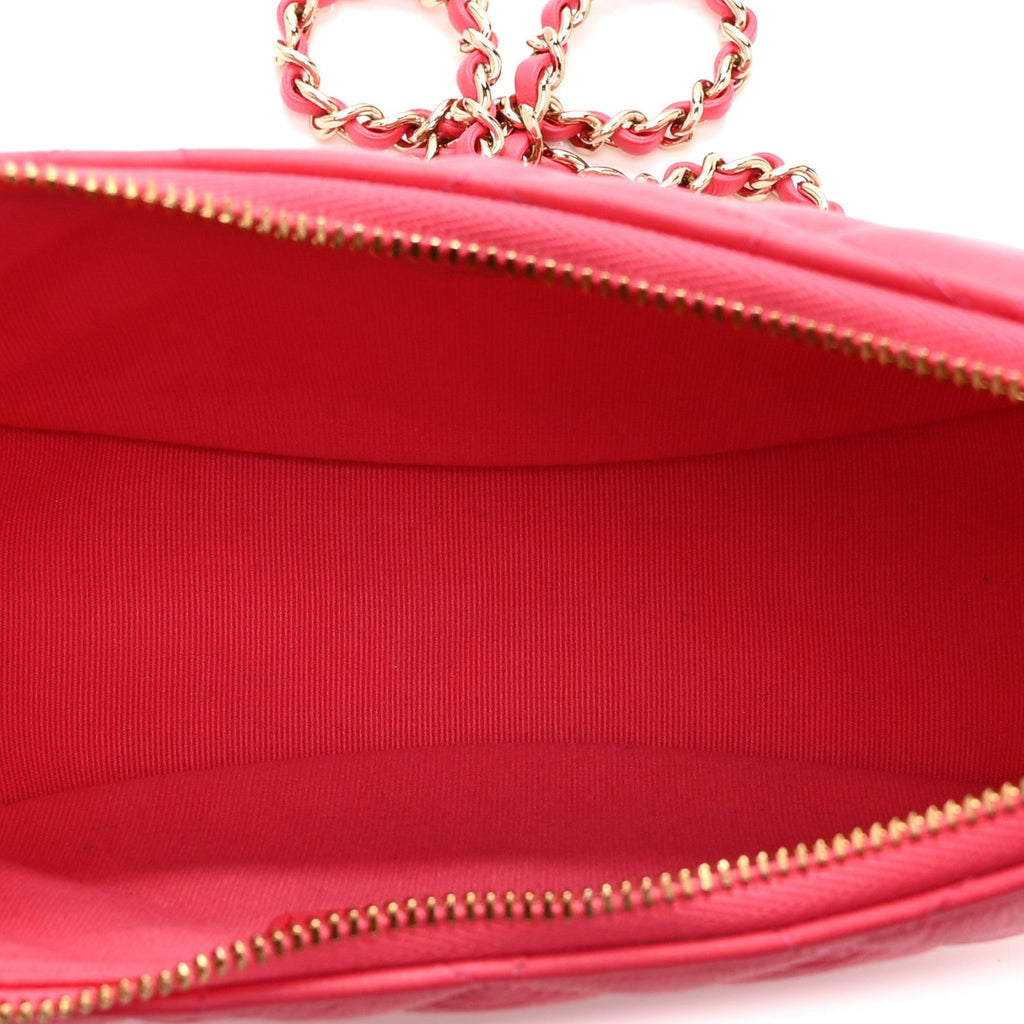Lambskin Quilted Small Hobo Bag Pink