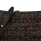 Tweed Calfskin Medium Gabrielle Hobo Brown